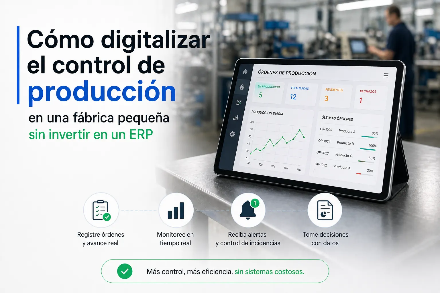 Digitalizar el control de producción en una fábrica pequeña