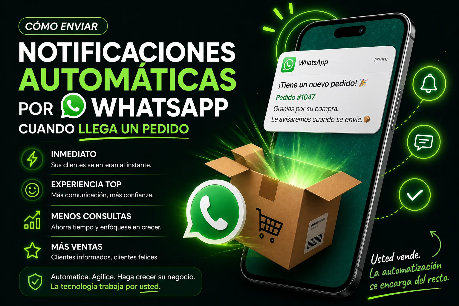 Notificaciones automáticas por WhatsApp cuando llega un pedido